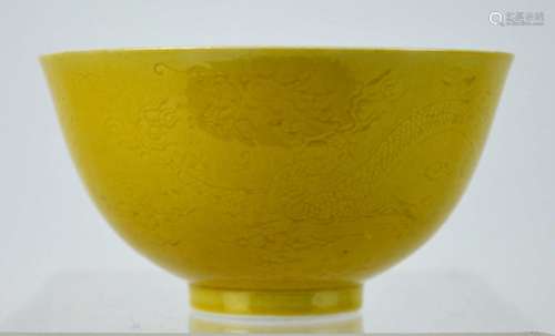 Christie's - Yellow Glazed Porcelain Dragon Bowl