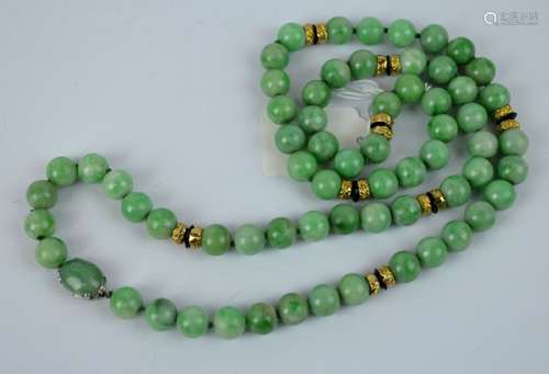 CARTIER - 1920's Natural Jadeite Bead Necklace