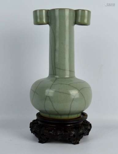 Chinese Song Guanyao Style Arrow Vase & Stand