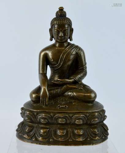 16th Century Tibet Seated Bronze Buddha / Vajra