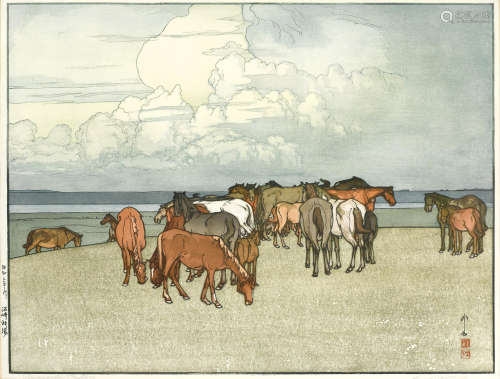 Yoshida Hiroshi (1876-1950) One oversize woodblock print