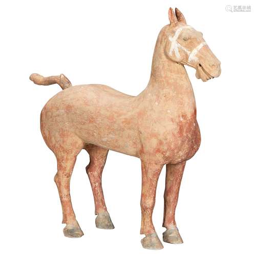 Chinese Painted Pottery Figure of a Horse Han Dynasty