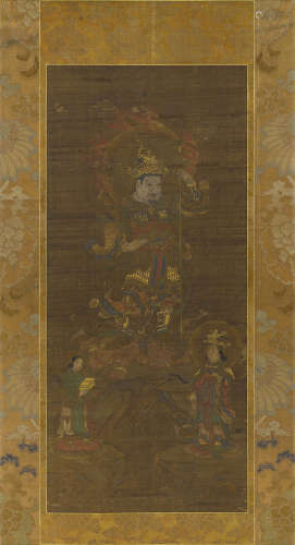 ATTRIBUTED TO TOSA MITSUHIRO (ACTIVE C. 1430) Bishamonten (Vaisravana)Muromachi period (1333-1573), 15th century
