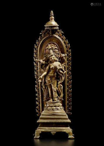 印度东北部 帕拉时期 十一世纪 度母铜像