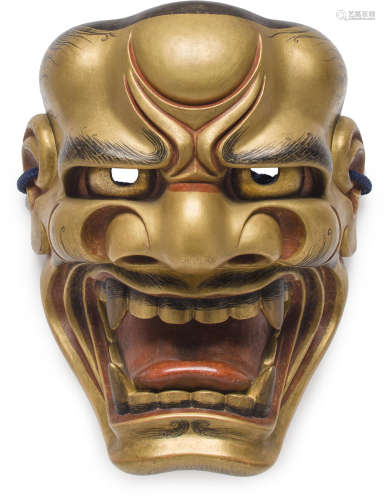 A mask for the Noh drama: Shishiguchi (Lion Mouth) By Nagasawa Ujiharu (1912-2003), Showa era (1926-1989), 20th century