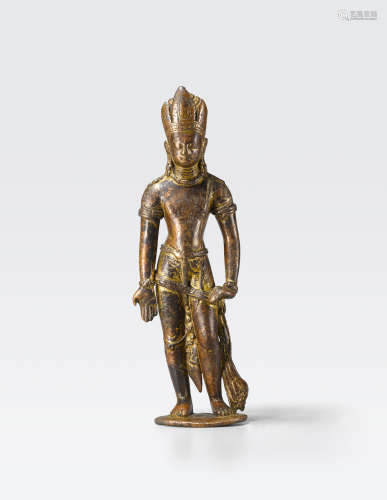 尼泊尔 七/八世纪 观音菩萨铜像