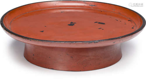 A Negoro lacquer koban (footed tray) Edo period (1615-1868), 17th century