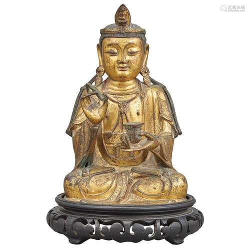 Chinese Gilt-Bronze Seated Buddha Ming Dynasty