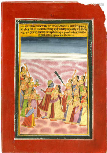 Folio 21 from a ragamala series: Vasanta Ragini Jaipur, circa 1820-40