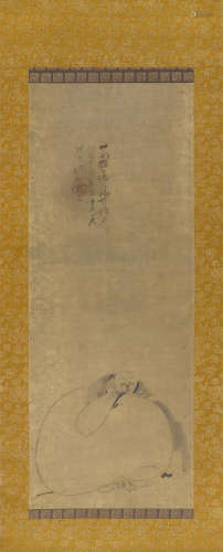 Fugai Ekun (1568-1654) Hotei Leaning over His Bag, Momoyama (1573-1615) or Edo period (1615-1868), late 16th-early 17th century