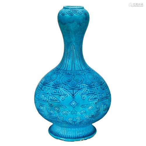 Chinese Turquoise Glazed Porcelain Vase 19th Century