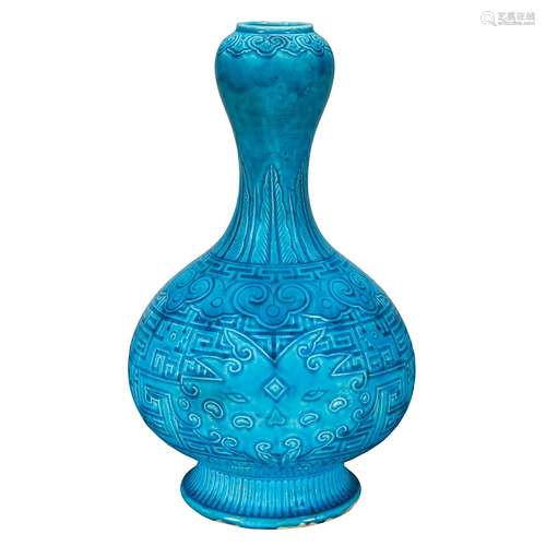 Chinese Turquoise Glazed Porcelain Vase 19th Century