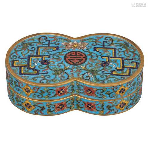 Chinese Gilt-Bronze and Cloisonne Enamel Covered Box Qing Dynasty