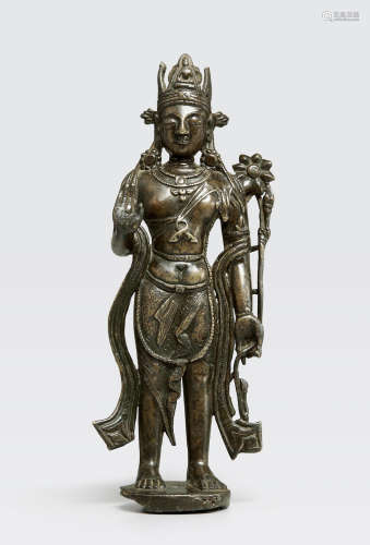 西藏西部 十一世纪 观音菩萨铜像