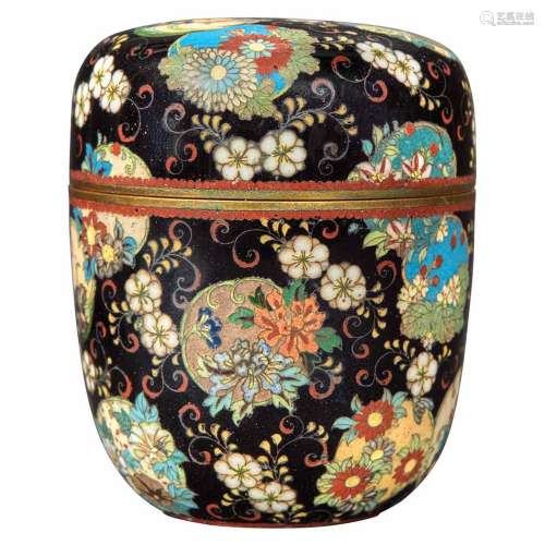 Japanese Cloisonne Enamel Tea Jar Meiji Period, probably Namikawa Yasuyuki