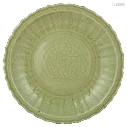 Chinese Celadon Glazed Charger Ming Dynasty