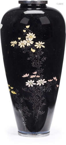 A miniature cloisonné-enamel vase By Namikawa Yasuyuki (1845-1927), Meiji era (1868-1912), late 19th century