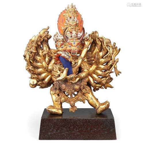 Tibetan Gilt-Bronze Yamantaka