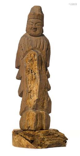A wood figure of a bodhisattva By Enku (1632-1695)