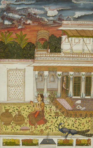 An illustration from a ragamala series: Gunakali ragini Bikaner, circa 1750