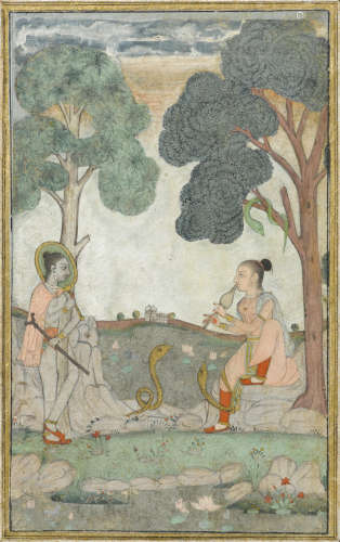 An illustration from a ragamala series:Asavari Ragini Hyderabad, 1760-1770