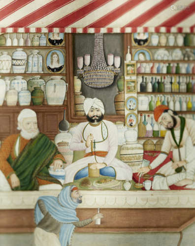 An apothecary Kangra, Sikh period, mid-19th century