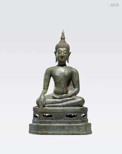泰国 北素可泰风格 十五/十六世纪 铜佛坐像