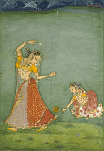 Two Court Beauties Attributed to Baijnath, Deogarh, circa 1820-30