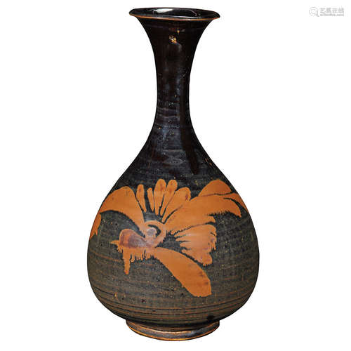 Chinese Cizhou Type Russet and Black Glazed Vase Song Dynasty