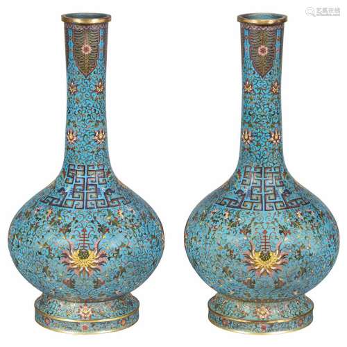 Pair of Chinese Cloisonne Vases Early 19th century