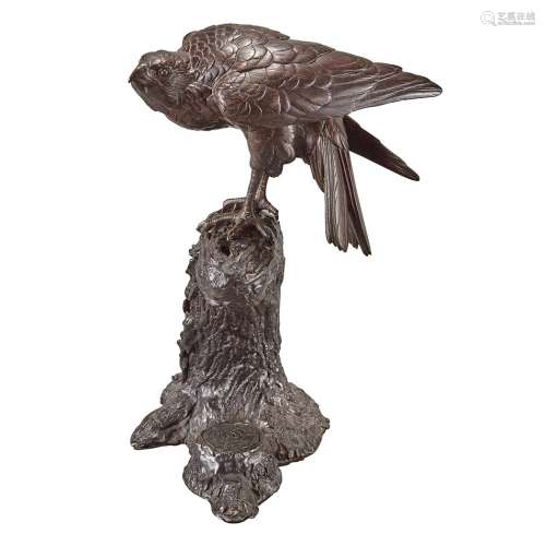 Japanese Bronze Bird of Prey Sculpture 19th Century