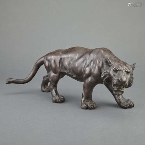 Japanese Bronze Model of a Tiger