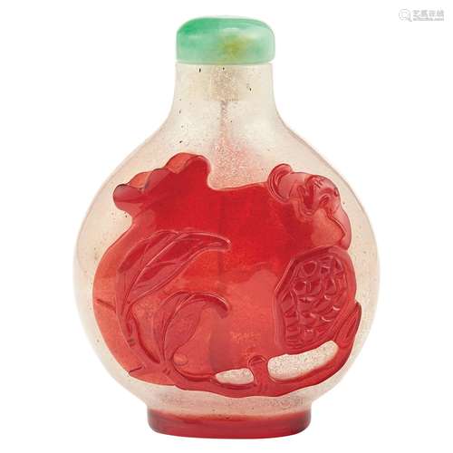 Chinese Ruby Red Overlay Glass Snuff Bottle 18th/19th Century