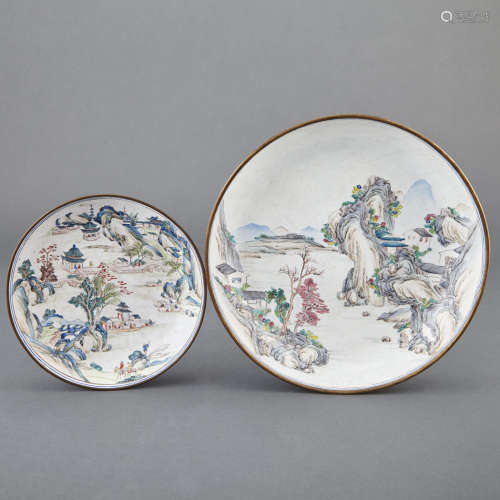 Two Chinese Enameled Dishes 19th Century