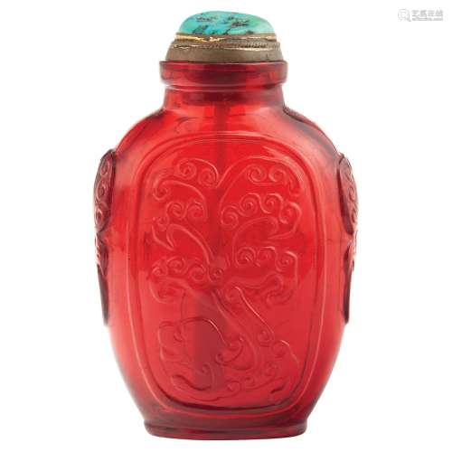 Chinese Ruby Red Glass Snuff Bottle 18th Century