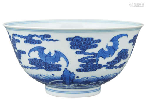Chinese Blue and White Glazed Porcelain Bowl