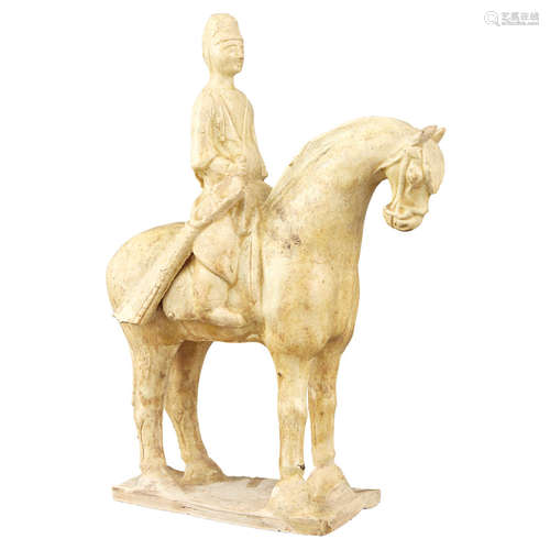 Chinese Glazed Pottery Figure of a Horse and Rider Sui Dynasty