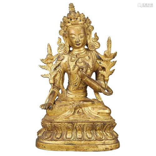 Tibetan Gilt-Bronze Avalokitesvara 18th Century