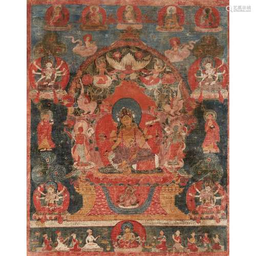 Nepalese Thangka of Avalokitesvara 17th/18th Century