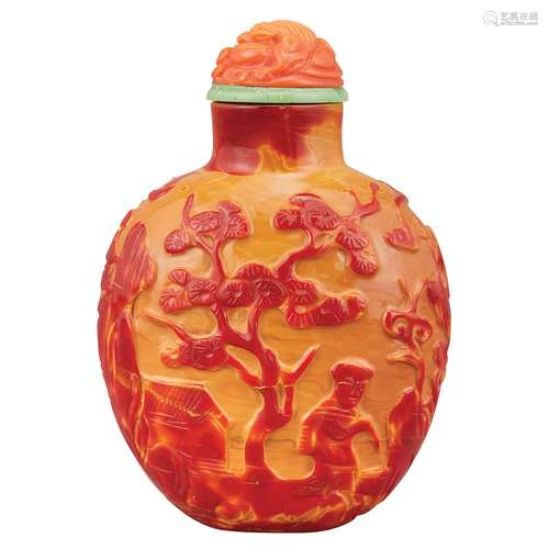 Chinese Imitation Realgar Glass Snuff Bottle