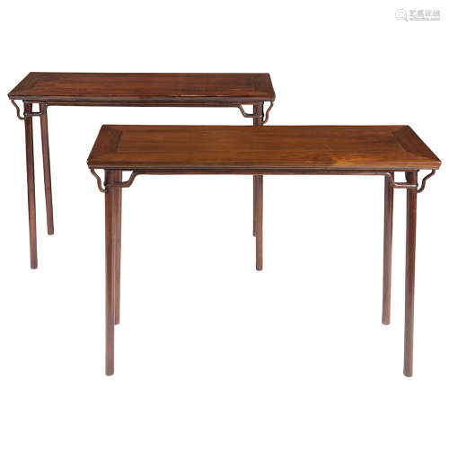 Pair of Chinese Hardwood Side Tables 20th Century