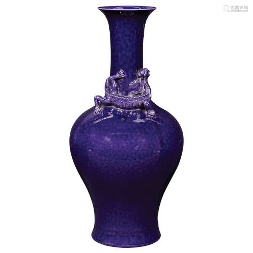 Chinese Aubergine Glazed Porcelain Vase Qing Dynasty