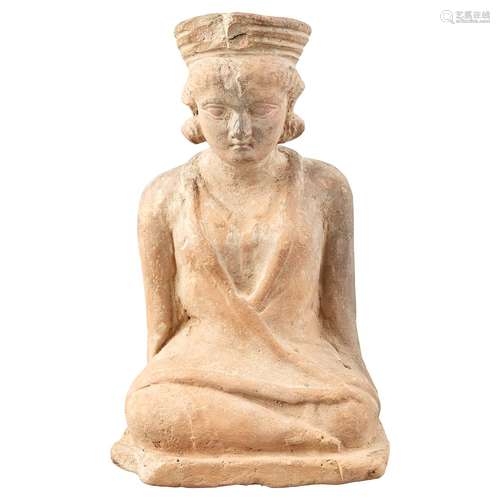 Gandharan Seated Terra Cotta Figure 2-5th Century AD