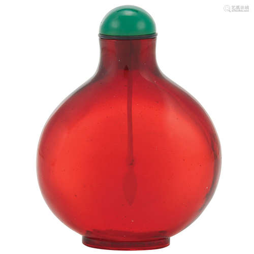 Chinese Ruby Red Glass Snuff Bottle 19th century