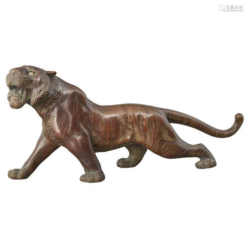 Japanese Bronze Model of a Tiger Meiji Period