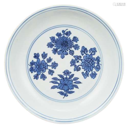 Chinese Blue and White Glazed Porcelain Dish