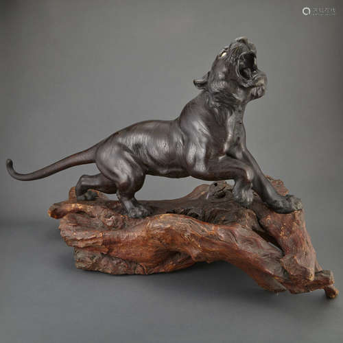 Japanese Bronze Figure of a Tiger