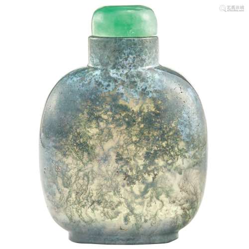 Chinese Moss Agate Snuff Bottle Qing Dynasty