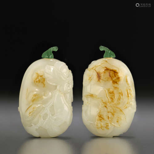 十八世紀 白玉瓜瓞綿綿鼻煙壺