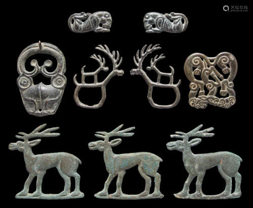 西元前五至三世紀 青銅動物形牌一組九件